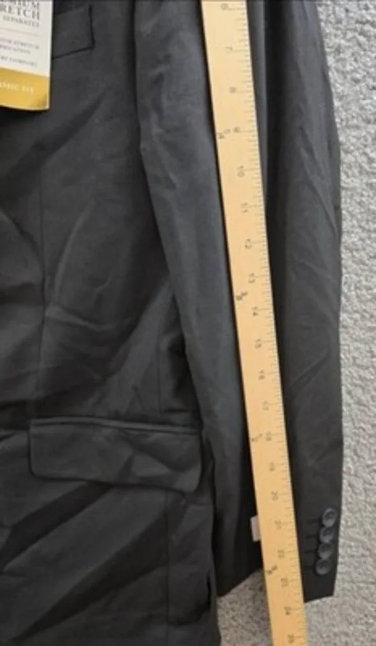 J.M. Haggar Premium Stretch Classic-Fit Suit Jacket Men's 44 Black Long Sleeves